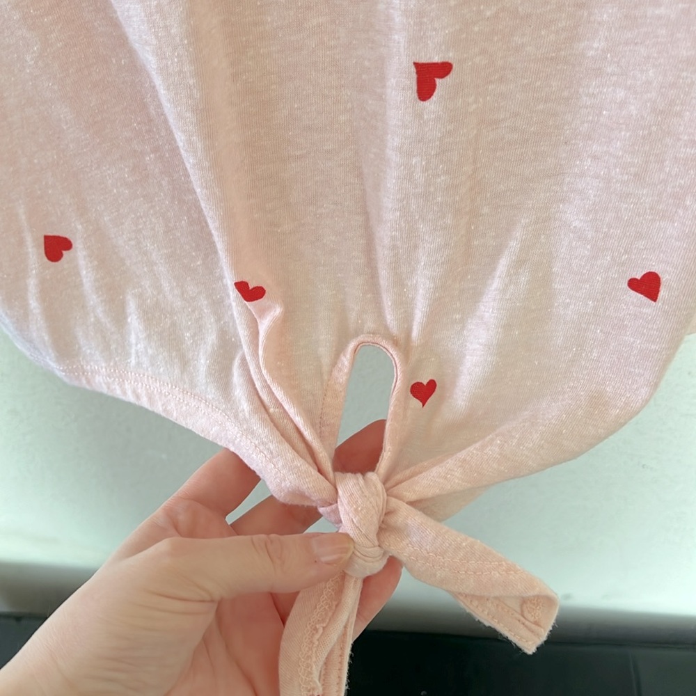 Belle Du Jour Pink Heart Women's Top Valentines Day Love Red Size Large - Picture 5 of 10